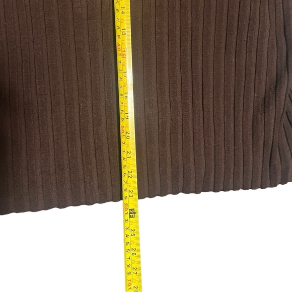 belldini XL Cardigan rhinestone zipper faux fur brown ribbed back and sleeves - Picture 12 of 14